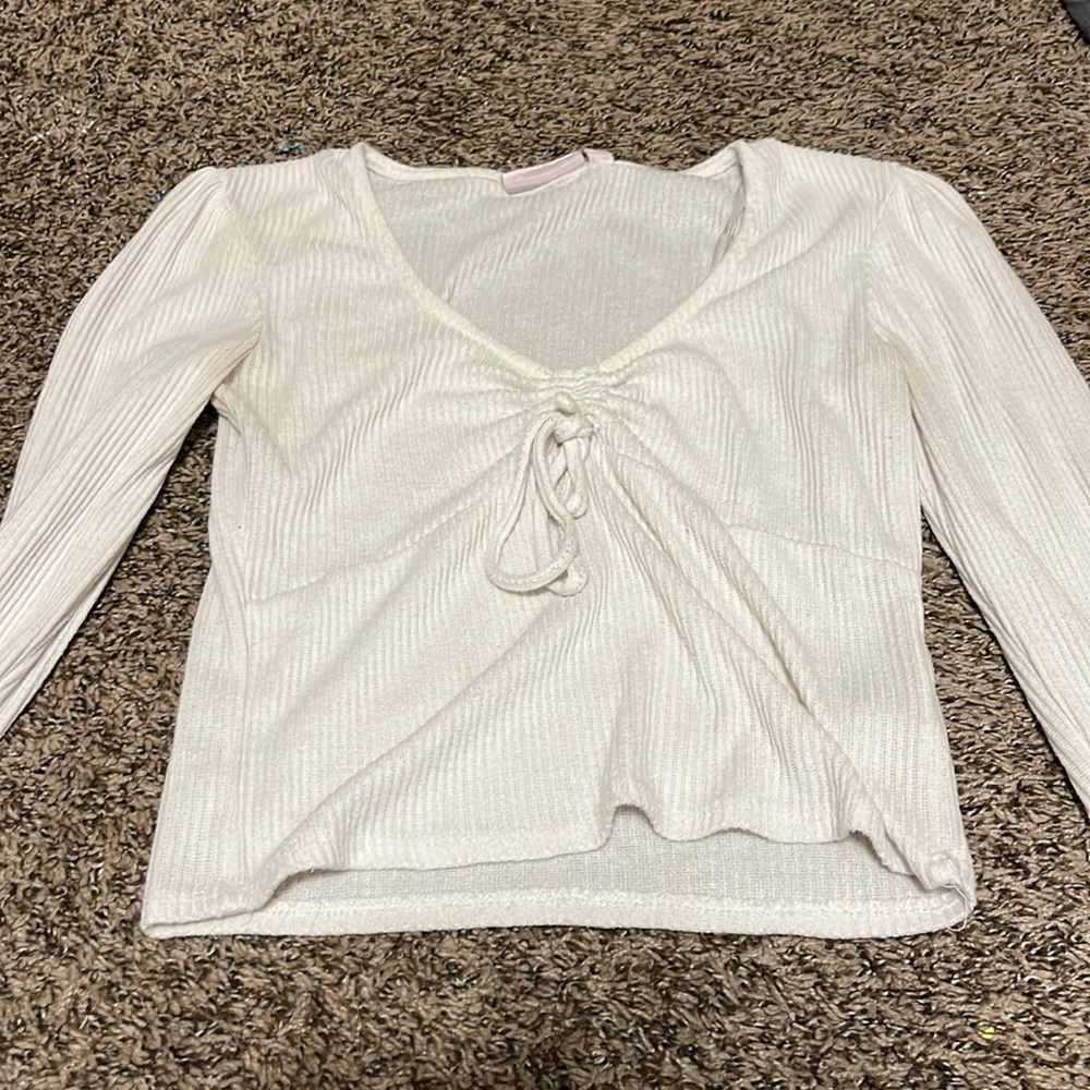 White Long Sleeve with Bow